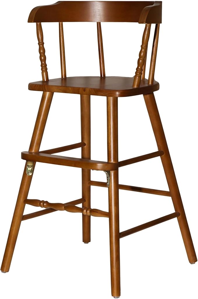 Sargent's Sons Amish Style Wooden Youth Chair, Desk Chair, Youth Dinning Chair with Step & Arms (Dark Walnut)