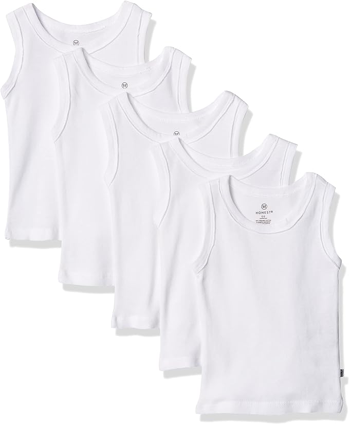 HonestBaby Sleeveless Muscle T-Shirts 100% Organic Cotton for Infant Baby and Toddler Boys, Girls