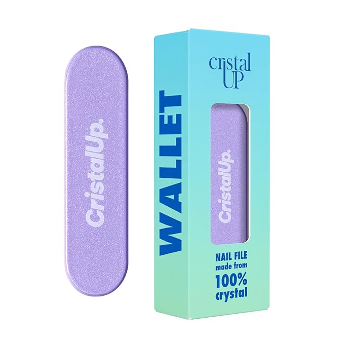 Crystal Nail File 1.6 in, Mini Glass File Ideal for Wallet, Durable, Gentle on Nails, Perfect for Travel, Home, Office and On the Go, Compact for Quick Touch Ups