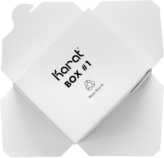 Karat FP-FTG30W 30 fl.oz. 4.3" x 3.5" x 2.4" Fold-to-Go Box #1,White (Pack of 450)