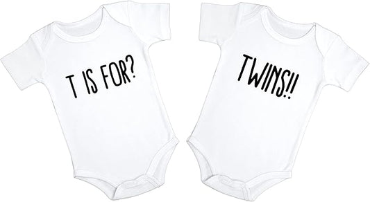 T is for Twins Baby Pregnancy Announcement (Set of 2)