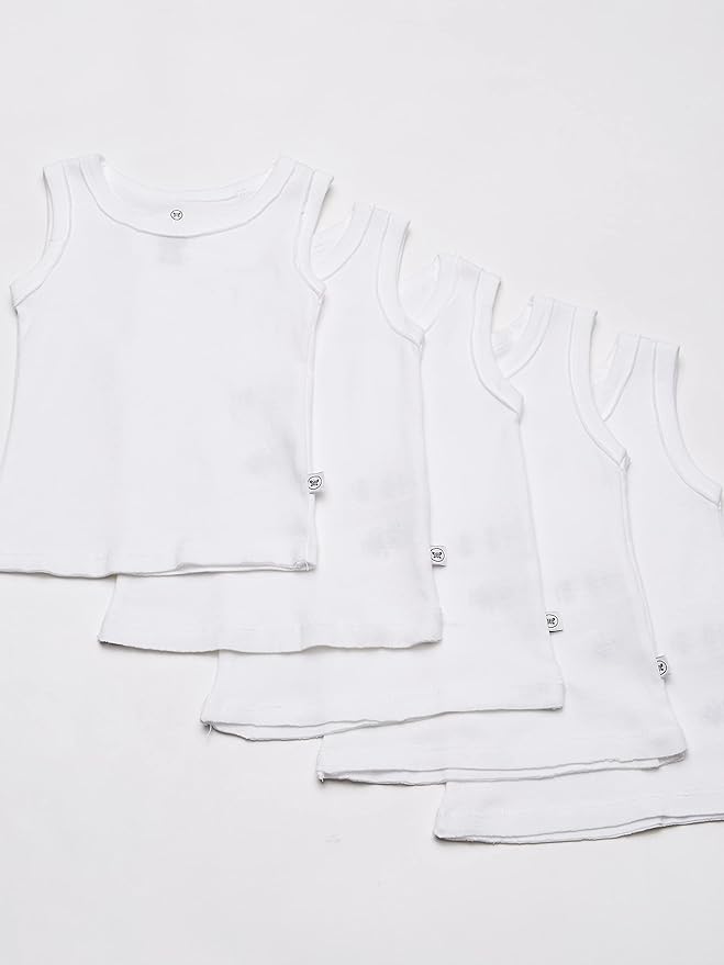 HonestBaby Sleeveless Muscle T-Shirts 100% Organic Cotton for Infant Baby and Toddler Boys, Girls