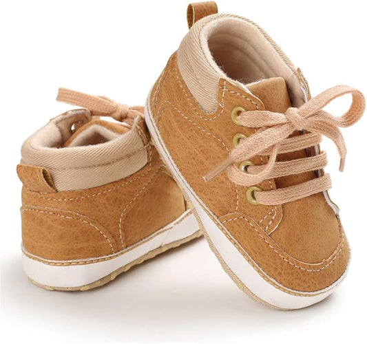 CENCIRILY Baby Boys Girls High Top Sneakers Soft Soles Anti Skid Infant Ankle Shoes Toddler Prewalker First Walking Crib Shoes