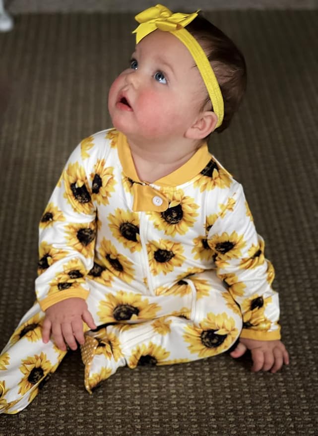 UNIFACO Baby Girls Boys Footed Pajamas One-Piece Sleeper Snug Fit Sleep and Play Zip Front Footie Romper 0-12 Month