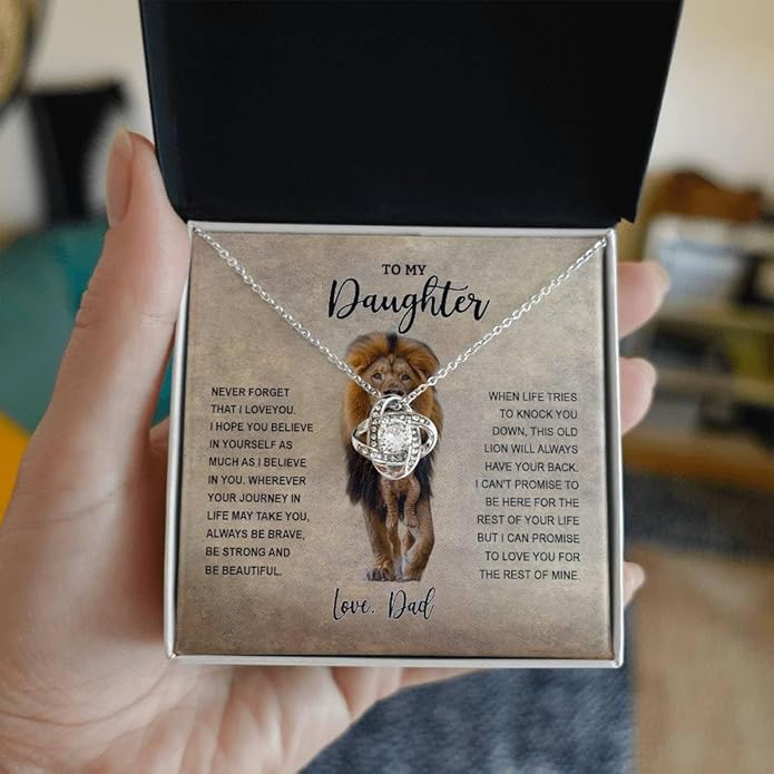 To My Daughter Gift Necklace From Dad or Mom - Badass Daughter Jewelry With Heartfelt Message & Elegant Box