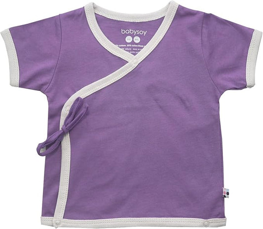 Babysoy Unisex Baby Short Sleeve Wrap Around Kimono Tee Shirt