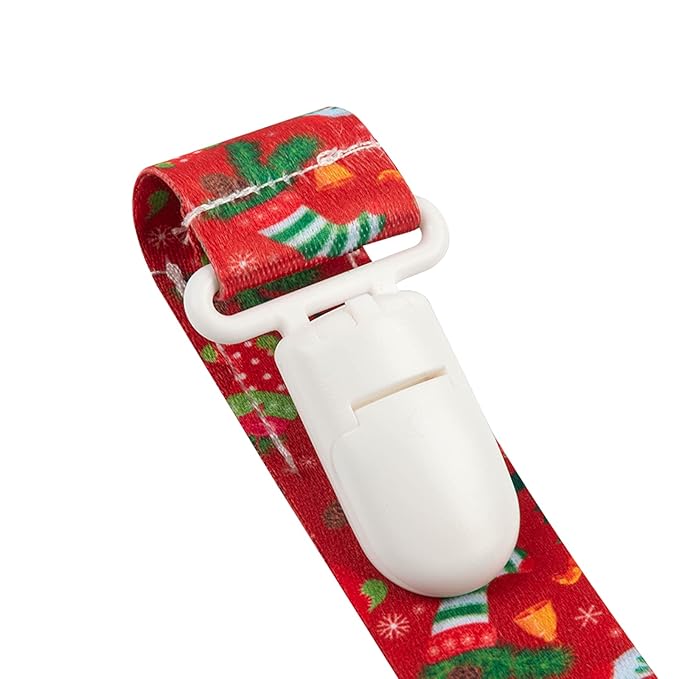 Babygoal Christmas Pacifier Clips, 6 Pack Binky Paci Holder and Leash for Boys and Girls Fits for Most Pacifier, Binkie Styles & Baby Teethers & Toys and Xmas Gift 6PB11
