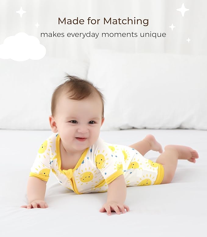 Baby Boy Romper Toddler Boys Short Sleeve Shorts Soft Jumpsuit Outfit Viscose Made from Bamboo