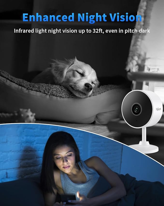 [5G & 2.4G] 2K Indoor Security Cameras for Home Security, AI Voice Change for 2-Way Talk, Motion Detection, Night Vision, 24/7 SD Recording/Cloud Storage, Baby Monitor/Dog/Pet Camera with Phone App, 2