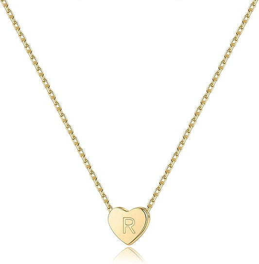 M MOOHAM Heart Initial Necklace Gifts for Girls Women - S925 Sterling Silver Tiny Letter Necklace Birthday Gift for Kids Teen Girl Jewelry