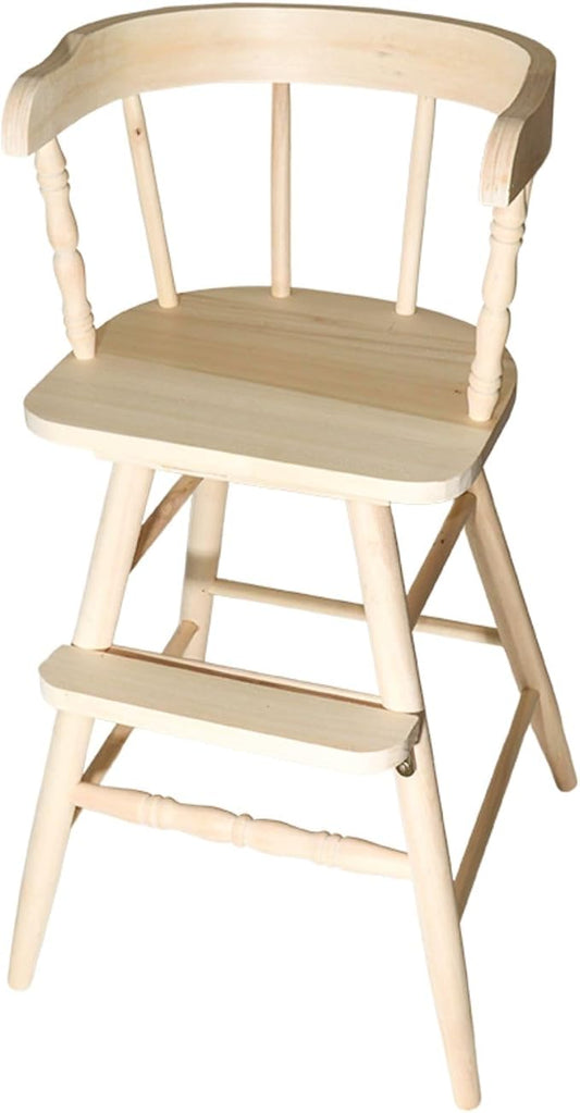 Sargent's Sons Amish Style Wooden Youth Chair, Desk Chair, Youth Dinning Chair with Step & Arms (Natural Unfinished)