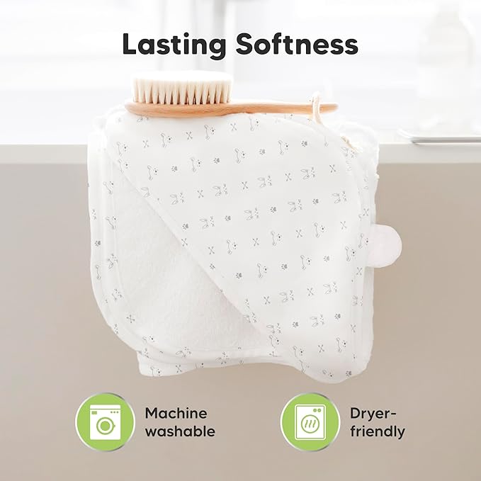 KeaBabies Hooded Baby Towel for Newborn - Viscose Derived from Bamboo Large Baby Bath Towels with Hood for Boys, Girls, Toddler, Extra Absorbent & Soft Newborn Bath Essentials (Laurel)
