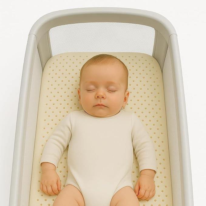 Organic Cotton Crib Mattress Protector - Water Resistant Fitted Sheet Liner Pad, Skin Friendly, Chemical-Free Pure Cotton [GOTS-Certified] for Mini Sleeper (31"x18") - Made in USA