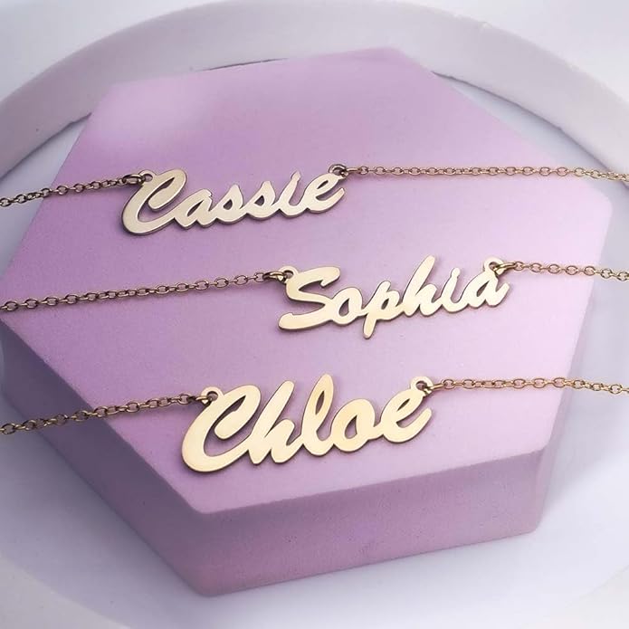 PicturesOnGold.com Custom Name Necklace For Women Personalized Name Necklace in Sterling Silver or Gold Necklace Personalized with any Name or Word