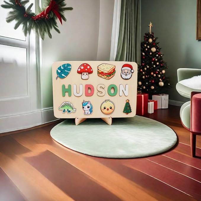 Toddler Puzzles,Custom Wood Name Puzzles for Toddlers,Personalized Gifts for Kids,1 Year Old Birthday Gift,Montessori Toys,Baby Boy Gifts