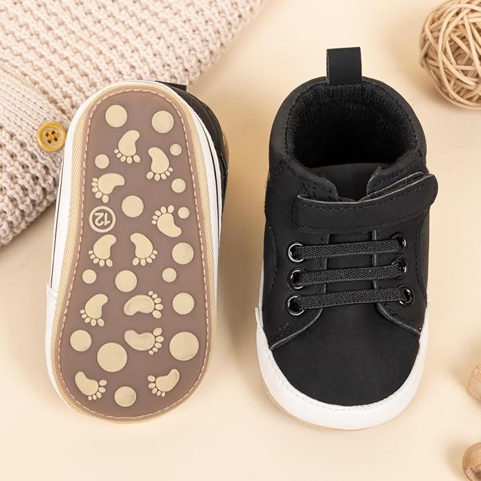 CENCIRILY Baby Boys Girls High Top Sneakers Soft Soles Anti Skid Infant Ankle Shoes Toddler Prewalker First Walking Crib Shoes