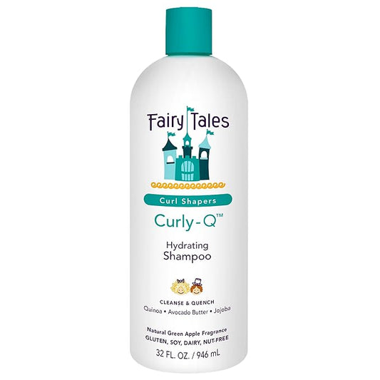 Fairy Tales Curly Q Kids Shampoo - Hydrating for Curly and Multicultural Hair, All Curl Types - Paraben, Sulfate, Gluten, and Nut Free - 32 oz