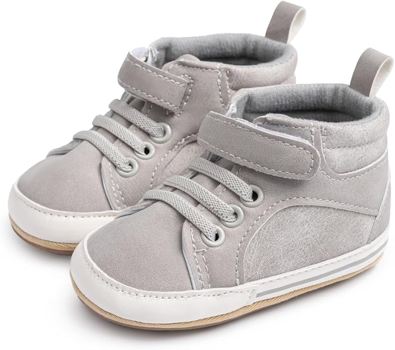 CENCIRILY Baby Boys Girls High Top Sneakers Soft Soles Anti Skid Infant Ankle Shoes Toddler Prewalker First Walking Crib Shoes