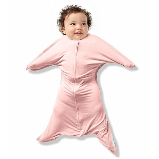 SleepingBaby EverSoft Zipadee-Zip Transition Swaddle - Roomy Wearable Blanket with Two Way Zipper - Viscose from Bamboo - Dusty Rose, Large (12-24 Month)