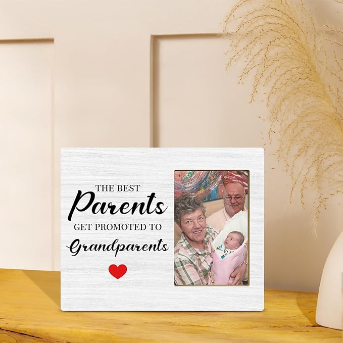 JioJio Chan First Time Grandparents Picture Frames - 4 x 6 Photo - New Grandparents Gifts The Best Parents Get Promoted For Grandma Grandpa Grandchild Grandkids Baby Announcement