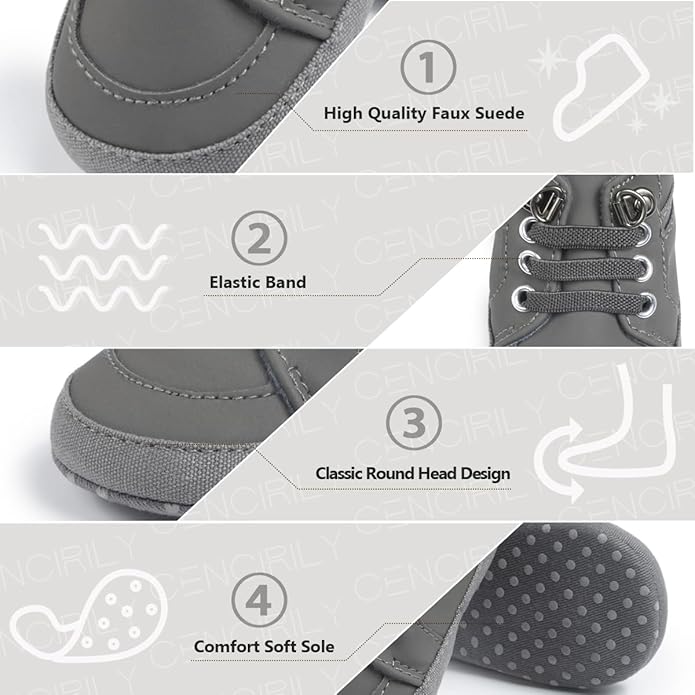 CENCIRILY Baby Boys Girls High Top Sneakers Soft Soles Anti Skid Infant Ankle Shoes Toddler Prewalker First Walking Crib Shoes