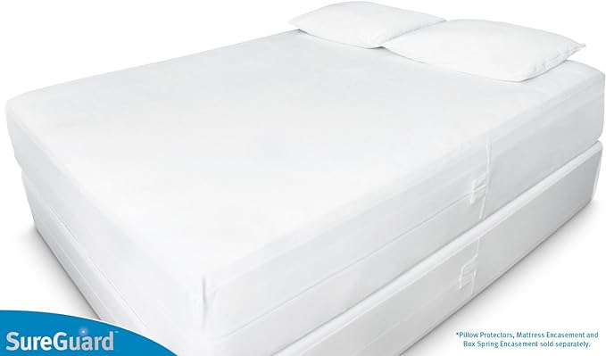 Set of 2 Travel Size SureGuard Pillow Protectors - 100% Waterproof, Bed Bug Proof, Hypoallergenic - Premium Zippered Cotton Terry Covers