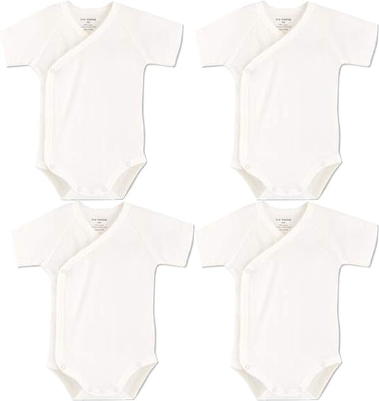 Baby Boys Girls Short Sleeves Kimono Clothes Cotton Baby Side-Snap Bodysuit Pack of Baby Layette Set