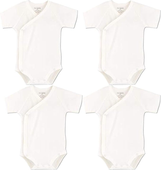 Baby Boys Girls Short Sleeves Kimono Clothes Cotton Baby Side-Snap Bodysuit Pack of Baby Layette Set