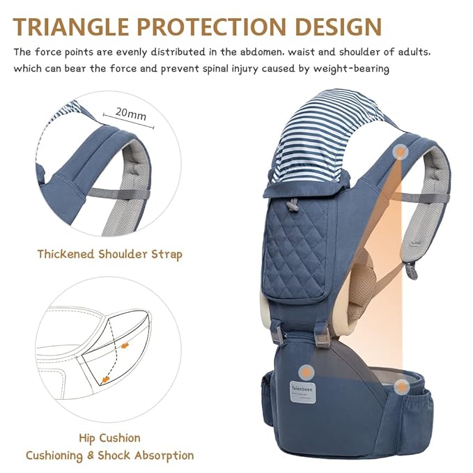 Baby Carrier 6-in-1 Newborn to Toddler, Baby Carrier with Hip Seat Lumbar Support 7-41 lbs, Baby Soft Carrier for All Seasons & Positions, Adjustable Size for Shopping Hiking Travelling
