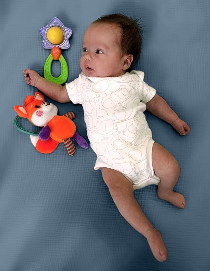 Hugs & Llamas | 100% Organic Cotton Muslin Fitted Crib Sheet | Premium Baby Crib Sheet for Boys & Girls in Neutral Colors