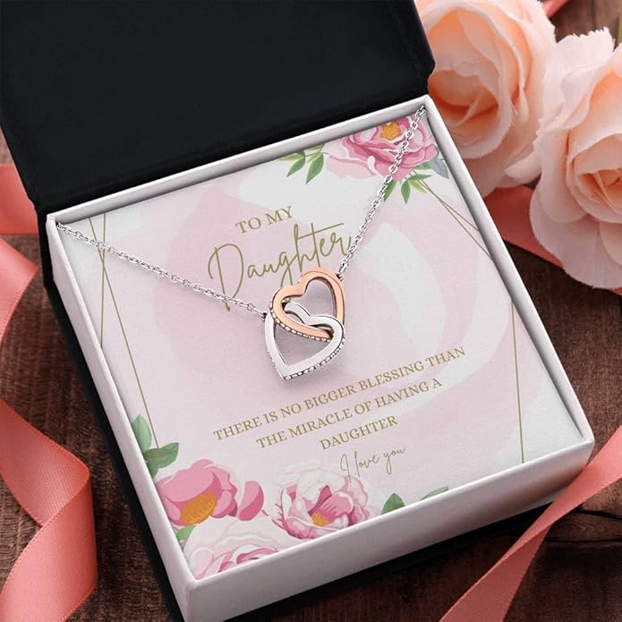 To My Daughter Gift Necklace From Dad or Mom - Badass Daughter Jewelry With Heartfelt Message & Elegant Box
