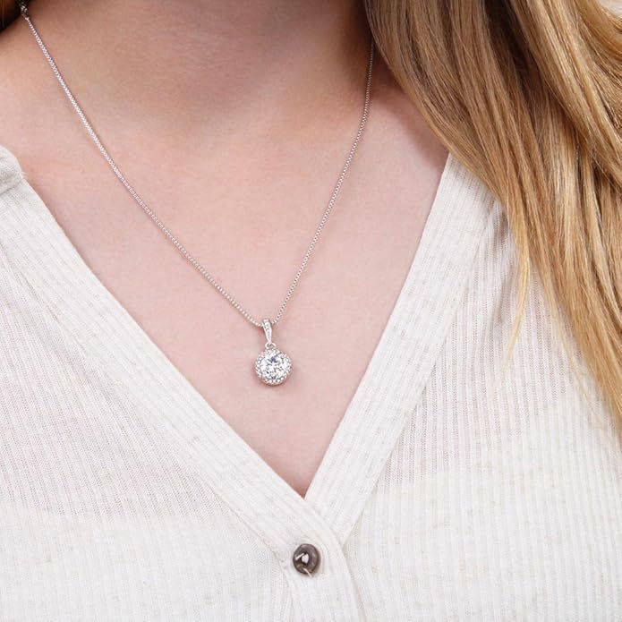 To My Beautiful Daughter Necklace from Mom & Dad | Cubic Zirconia Pendant with Heartfelt Message Card & Gift Box | Daughter Birthday, Graduation, Christmas Jewelry Gift from Parents