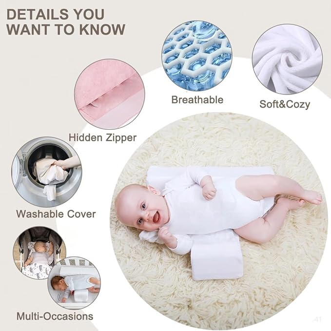 Baby Side Sleeper Weddge Adjustable Soft and Breathable Pillow