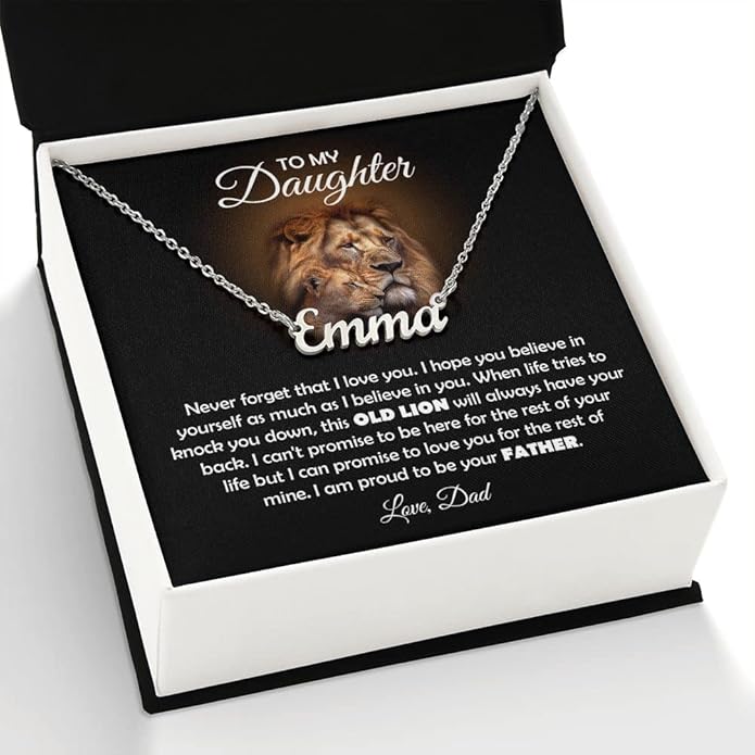To My Beautiful Daughter Necklace from Mom & Dad | Cubic Zirconia Pendant with Heartfelt Message Card & Gift Box | Daughter Birthday, Graduation, Christmas Jewelry Gift from Parents