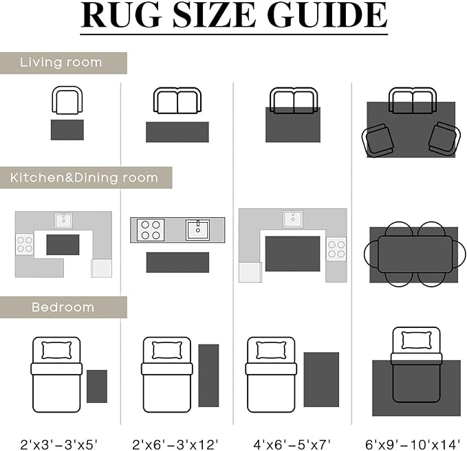 Vintage Area Rug 8x10 Black Washable Living Room Large Carpet Non Slip Bedroom Indoor Office Low Pile Traditional Distressed Retro Accent Rug for Dining Room