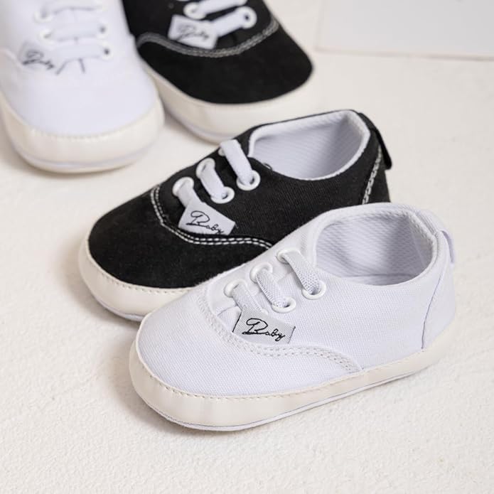 Morbido Infant Baby Boys Girls Canvas Sneaker Toddler Slip On Anti Skid Newborn First Walkers Candy Shoes for 0-18 Months