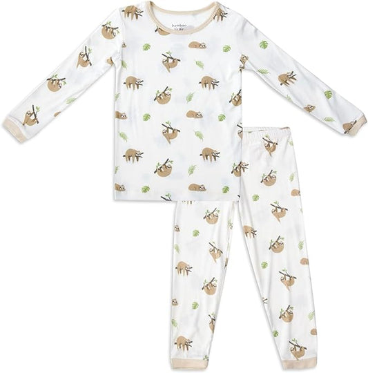 Toddler Pajamas – 95% Bamboo Viscose, 5% Spandex – Soft, Breathable Long-Sleeve Pajama Set for Kids, Sleepwear, Imported