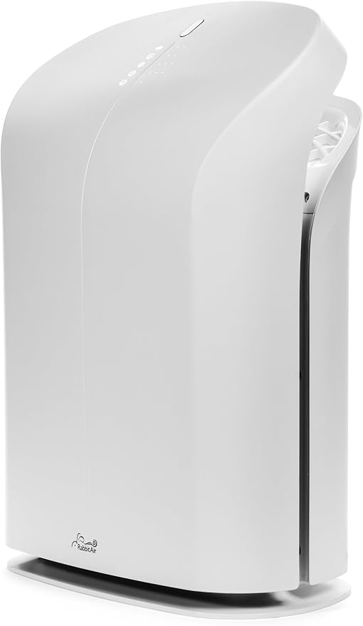 Rabbit Air, BioGS 2.0 Air Purifiers for Home Large Room, Ultra Quiet HEPA Air Purifier, Activated Carbon Filter Air Purifier for Mold, Dust, Smoke & Pet Allergies - Odor Eliminator - (SPA-550A White)