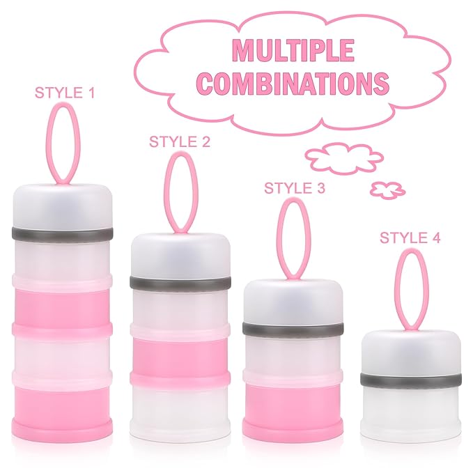 Accmor 2 Pack Baby Formula Dispenser On The Go, Stackable Formula Dispenser Formula Container to Go, Non-Spill Portable Milk Powder Kids Snack Storage Container, BPA Free