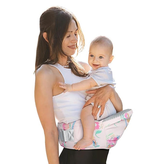 Baby Hip Carrier - Adjustable Waistband & Hip Seat for Newborn-Toddler (Up to 66 Lbs) with Pockets for Parents