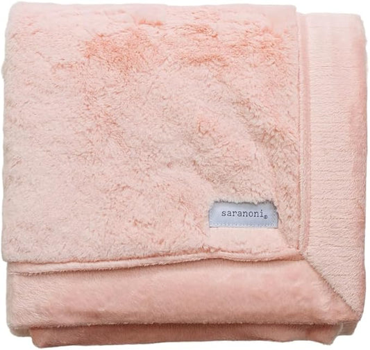 SARANONI Receiving Blankets for Babies Super Soft Boutique Quality Lush Luxury Baby Blanket (Peach Blush, Receiving Blanket 40" x 30")