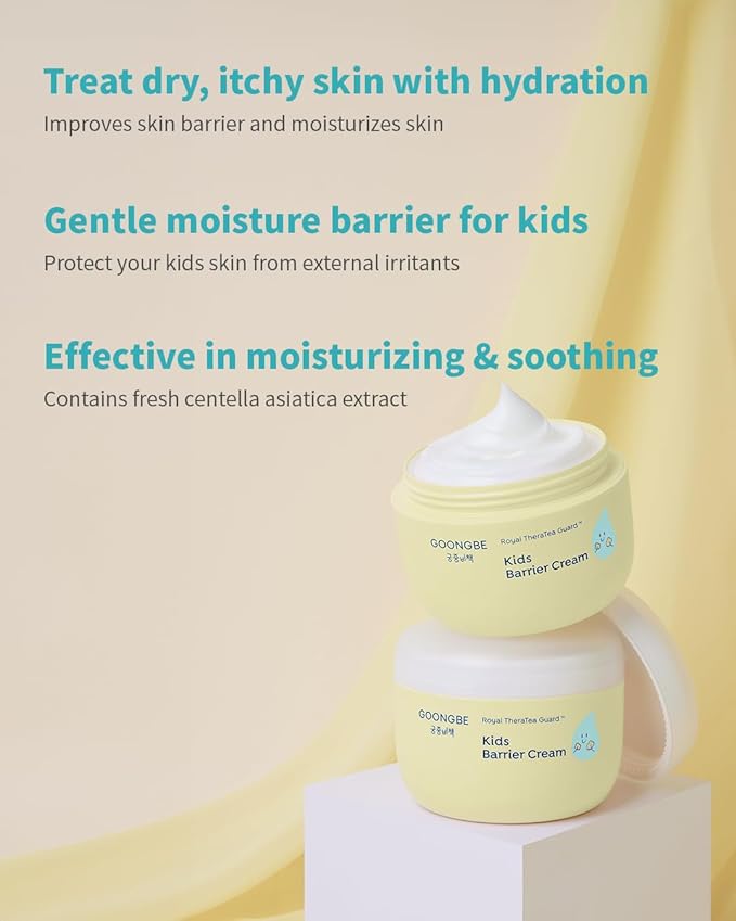 Kids' Barrier Cream - Korean Kids Daily Intensive Moisturizing Cream for Face and Body - Improves Skin Barrier & Soothing Rough Skin with Cica and Panthenol - Allergen Free Scent, 6.08 oz.