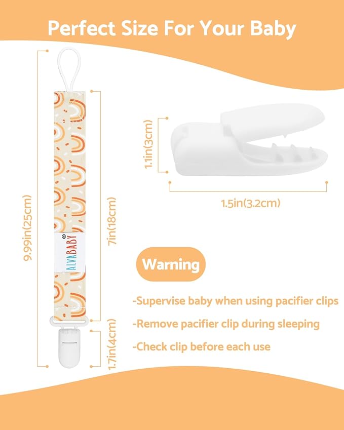 ALVABABY 8 Pack Paci Clip Holder Leashes for Newborn Baby Boys Girls 8DBP06A