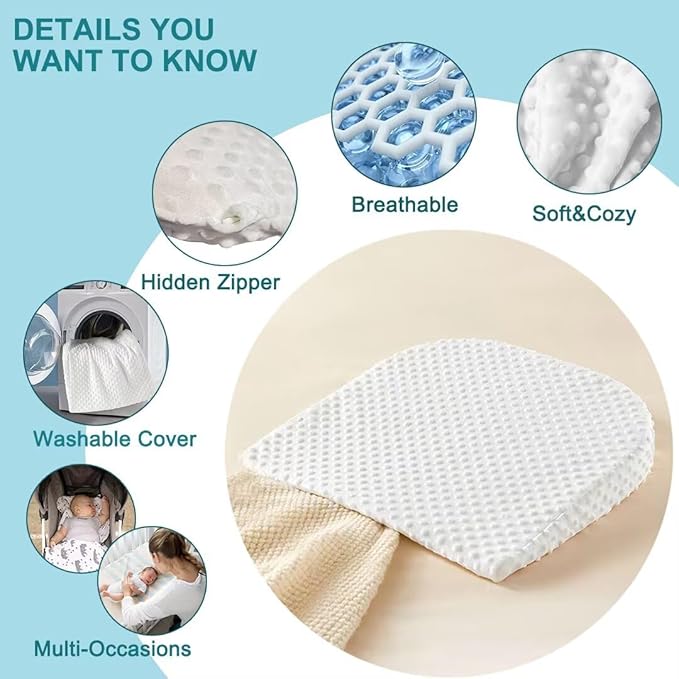 Sleeping Pillow for Newborn Breathable Wedge Prevents Spit Pillow Incline Help Reduce Side Sleeping Stress