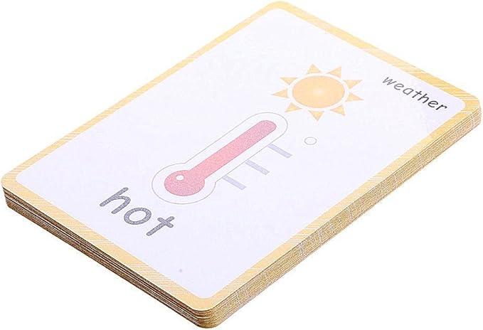 SANTSUN 24 Pcs Weather Flashcards Set - Classroom Decorations Kindergarten Teacher Tools - Educational Teaching Picture & Word Cards for Kids Boys Girls Early Learning