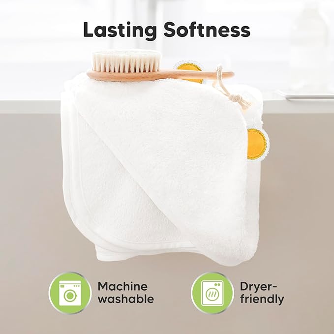 KeaBabies Hooded Baby Towel for Newborn - Viscose Derived from Bamboo Large Baby Bath Towels with Hood for Boys, Girls, Toddler, Extra Absorbent & Soft Newborn Bath Essentials (Bear)