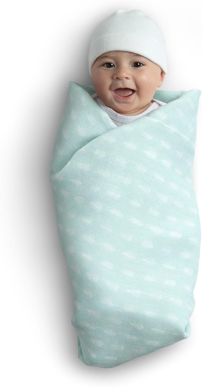 Delta Children 100% Cotton Muslin Baby Receiving Blankets for Girls and Boys – 47x47 Inches (Pack of 4), Neutral Boho