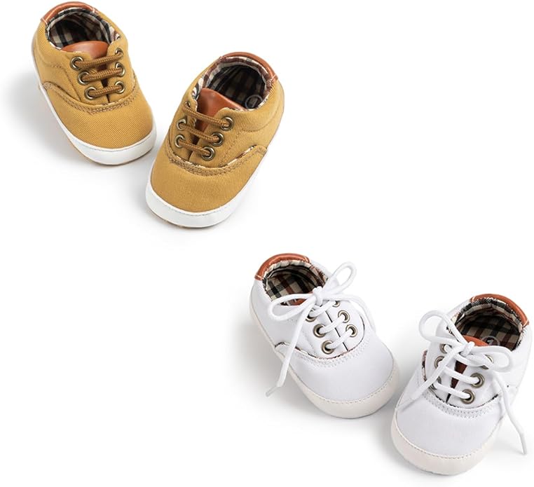 Morbido Infant Baby Boys Girls Canvas Sneaker Toddler Slip On Anti Skid Newborn First Walkers Candy Shoes for 0-18 Months