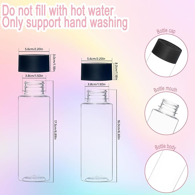 29 Pcs Empty Plastic Sensory Bottles With Lids,10 Oz/ 300 Ml Leakproof Clear Plastic Water Bottles Reusable Empty Bottles For Sensory Crafts Classroom Handmade Party Supply