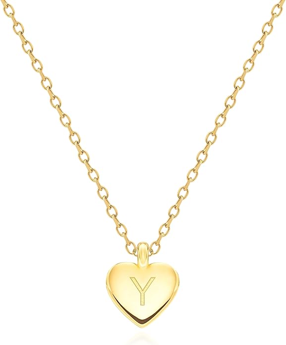 Unique Personalized Gifts for Her, Initial Necklaces for Women, Letter Double Side Engraved Disc/Heart Pendant Necklace, Minimalism Style Jewelry for Everyday Wear